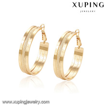 94368 -Xuping bijoux dernières conceptions simples simples de boucle d&#39;oreille de cerceau d&#39;or pour des femmes